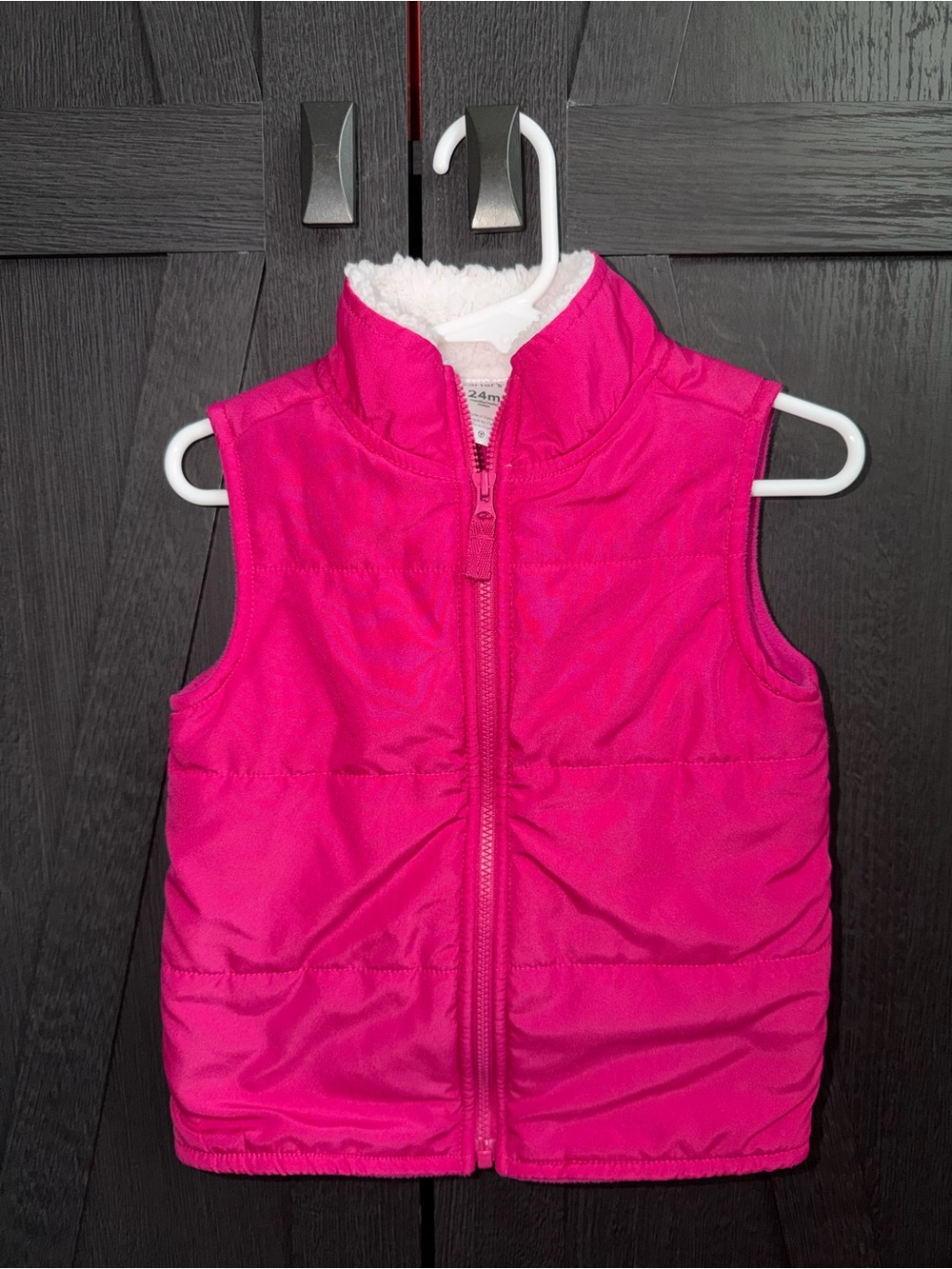 Carter's Bright Pink Sherpa-Lined Puffer Vest